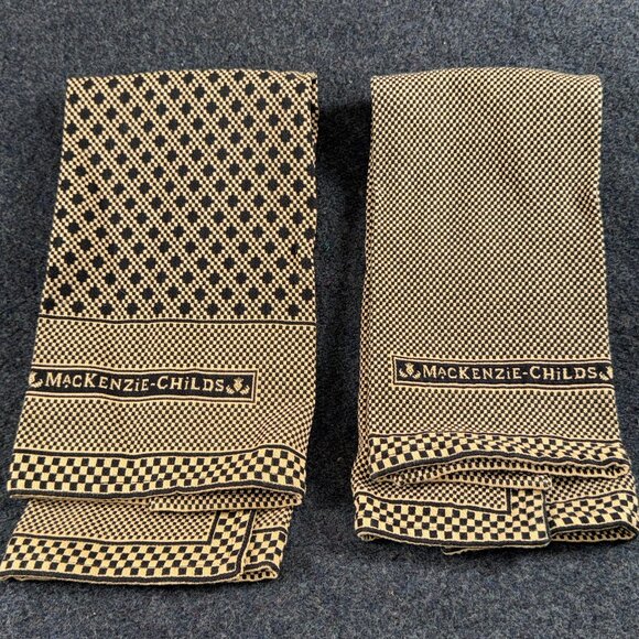 MacKenzie-Childs Other - Set 2 Mackenzie Childs Dinner Is Served DISH TOWELS Courtly Check Towels NWOT